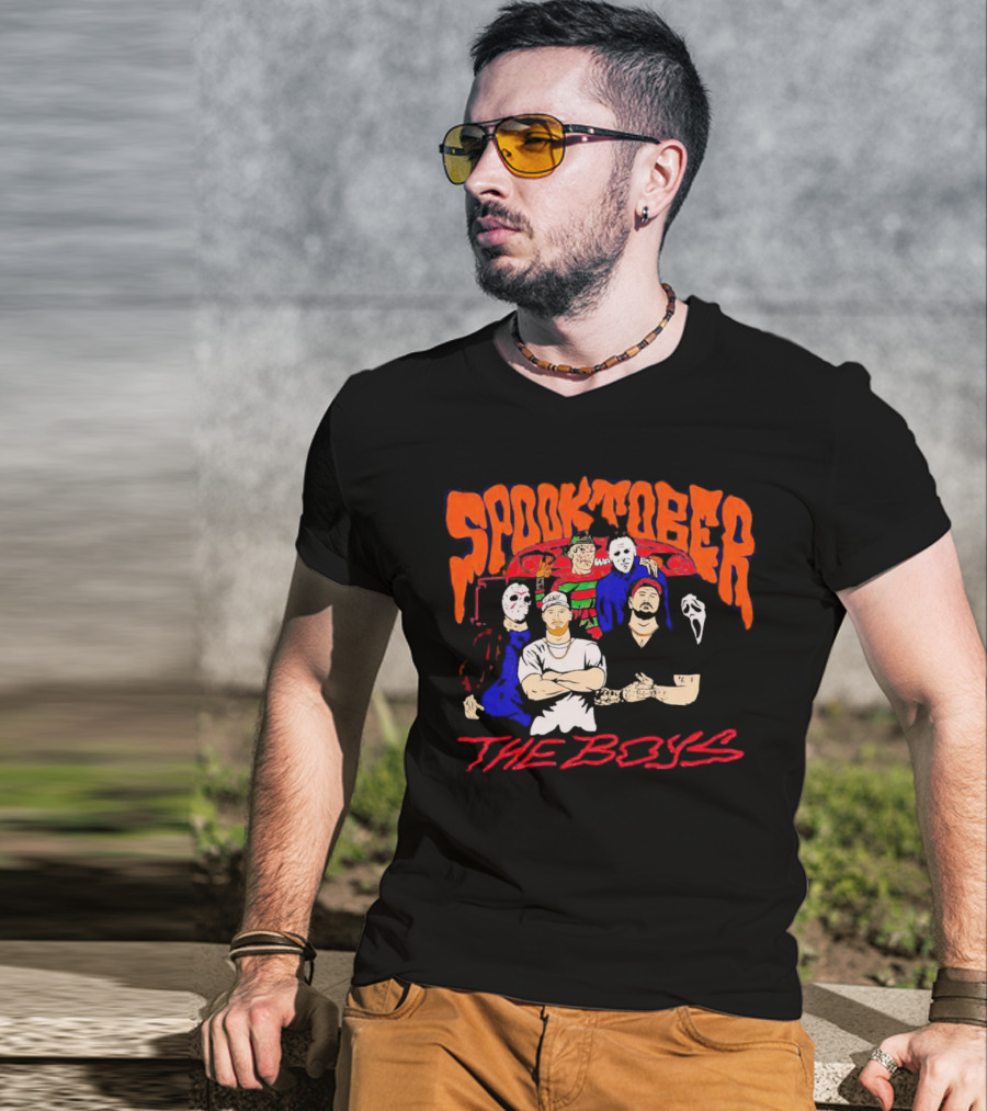 Spooktober Horror Movies The Boys Halloween Mask Group T-Shirt