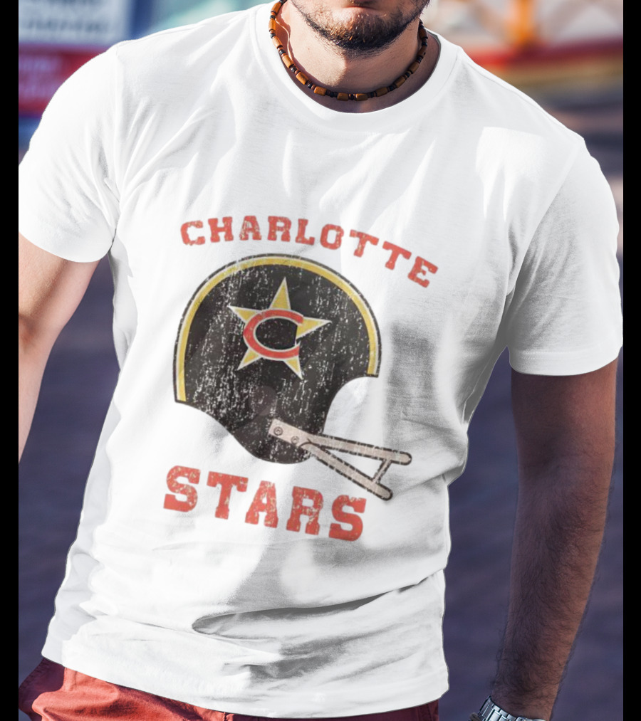 Charlotte Stars Football Helmet T-Shirt