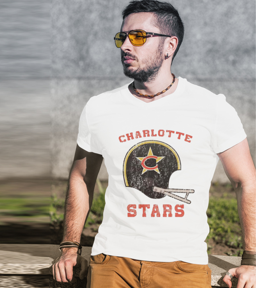 Charlotte Stars Football Helmet T-Shirt
