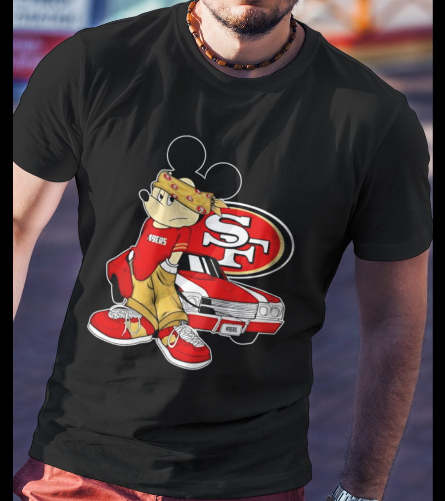 Mickey Mouse 49ers SF Car Pose T-Shirt