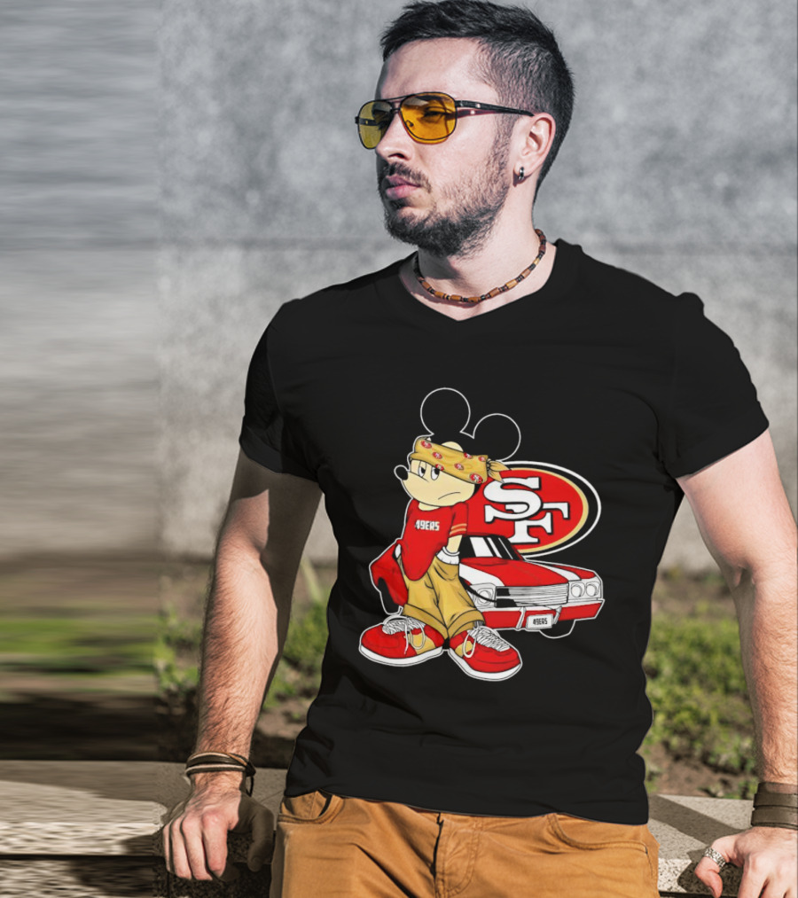 Mickey Mouse 49ers SF Car Pose T-Shirt