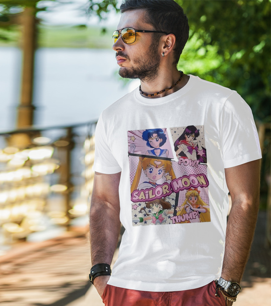 Sailor Moon Pow Thump Vintage Style With Sailor Moon Characters T-Shirt