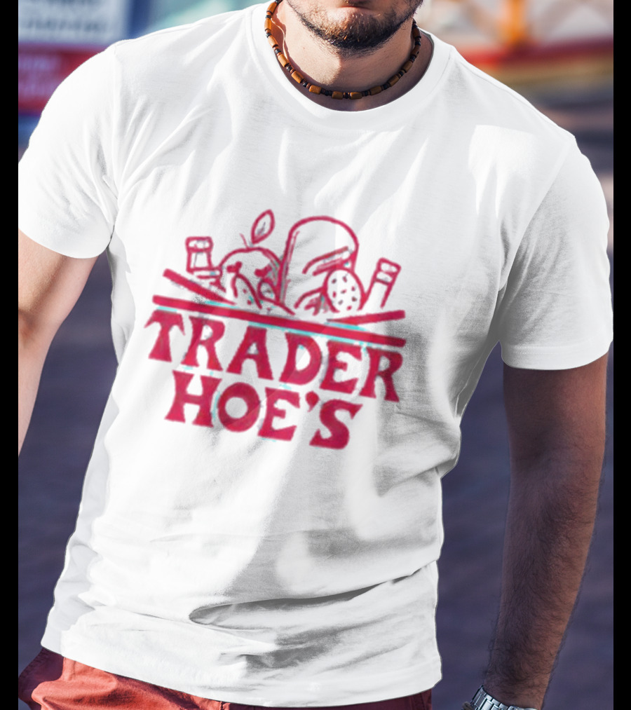 Trader Hoe’s Logo With Red Sketch Apparent Iconography T-Shirt