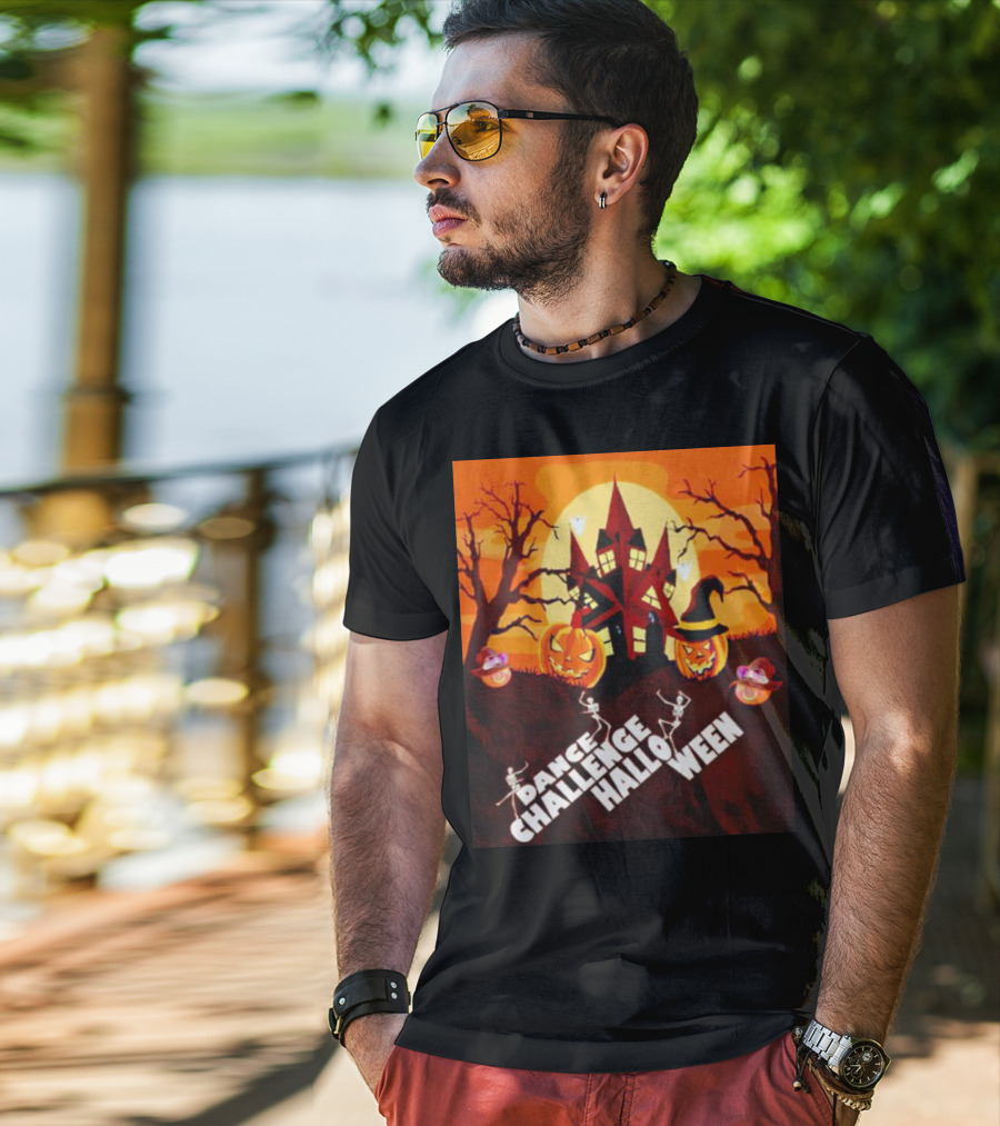 Dance Challenge Halloween Pumpkin Haunted House Spooky Night T-Shirt