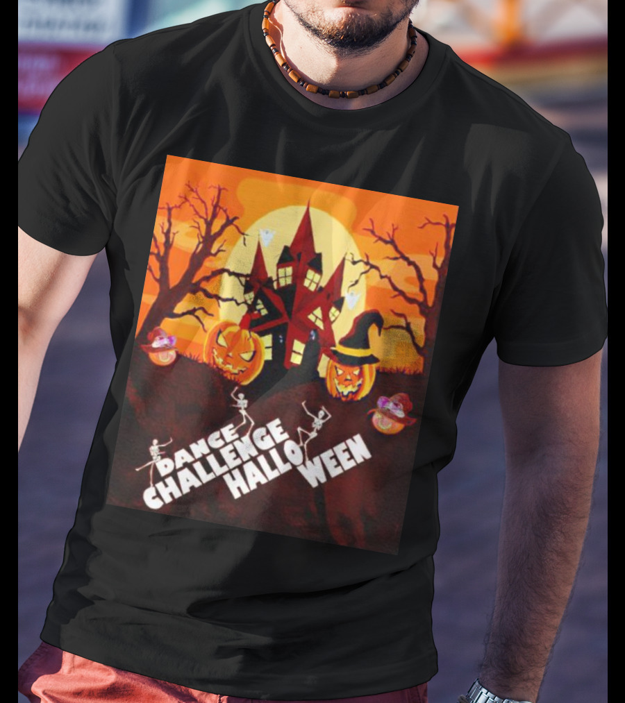 Dance Challenge Halloween Pumpkin Haunted House Spooky Night T-Shirt