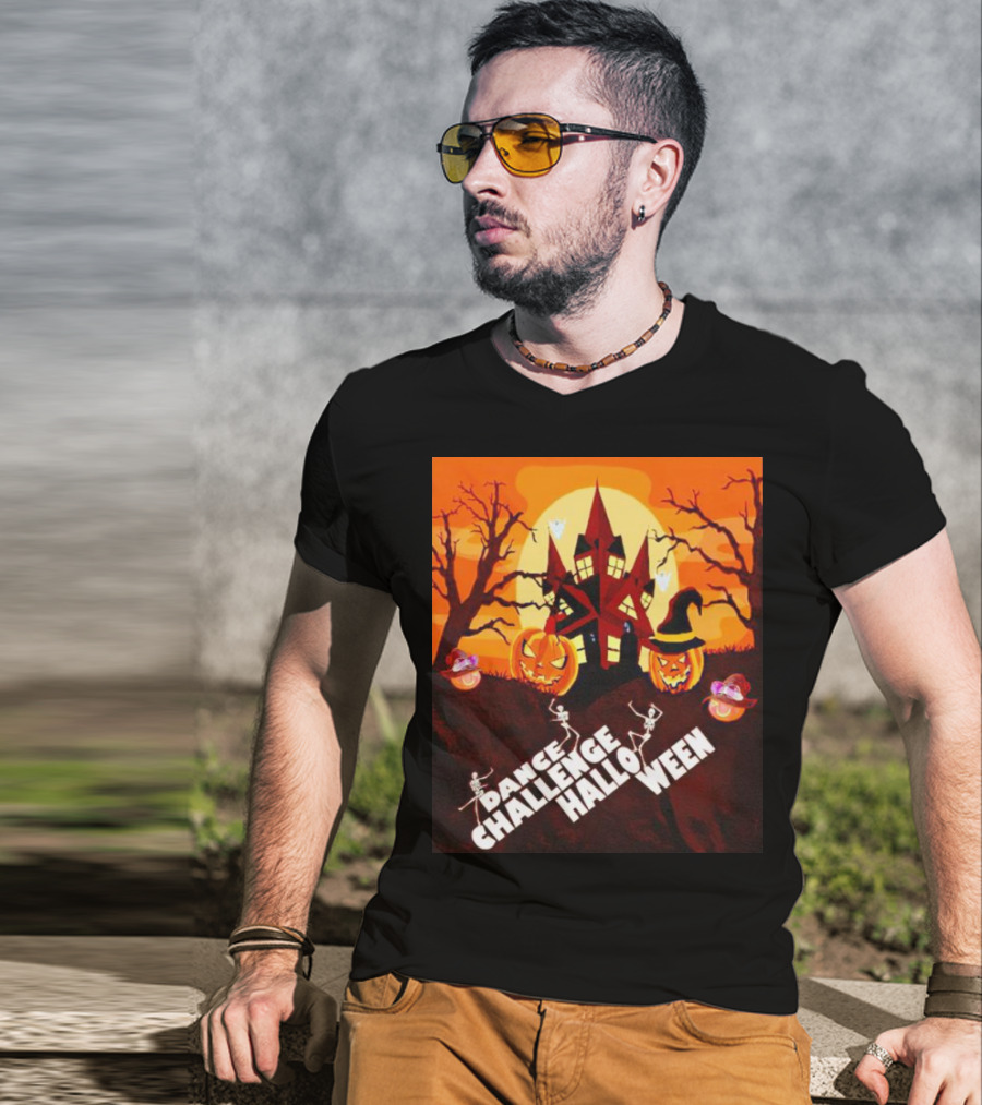 Dance Challenge Halloween Pumpkin Haunted House Spooky Night T-Shirt