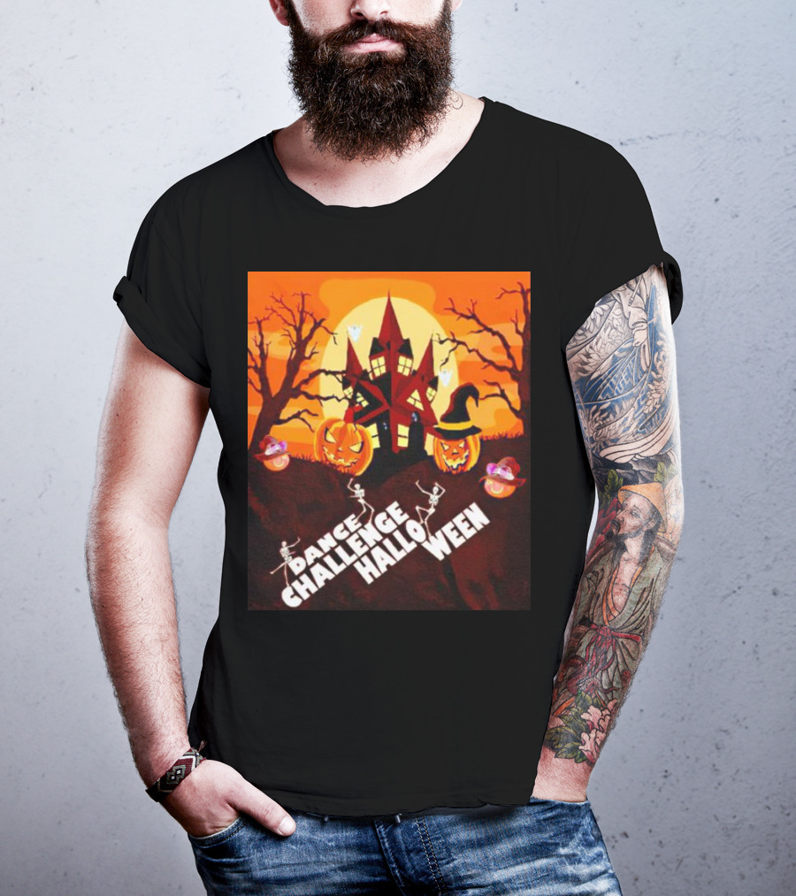 Dance Challenge Halloween Pumpkin Haunted House Spooky Night T-Shirt