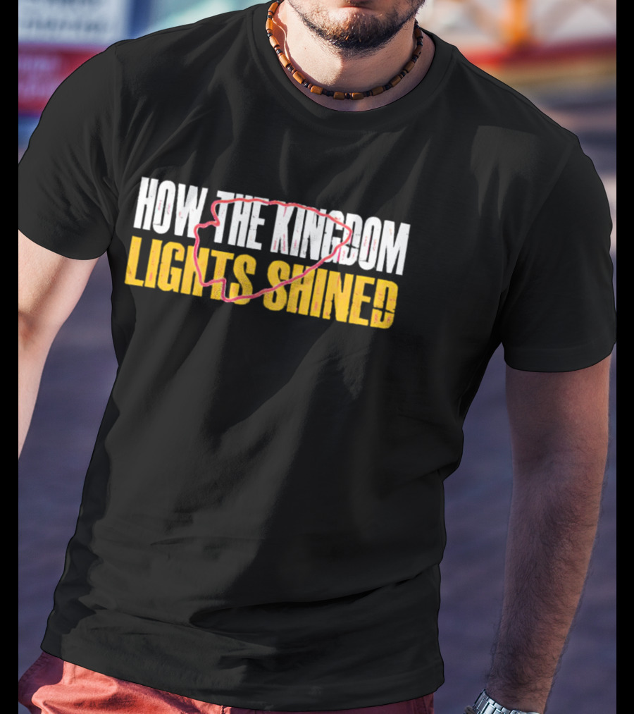 Kansas City How The Kingdom Lights Shined Football Red Circle Outline T-Shirt