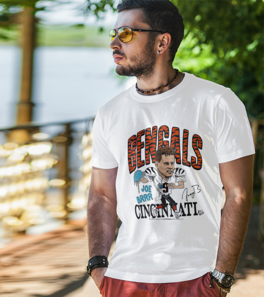 Bengals Joe Burrow Caricature Joe Brrr Cincinnati T-Shirt