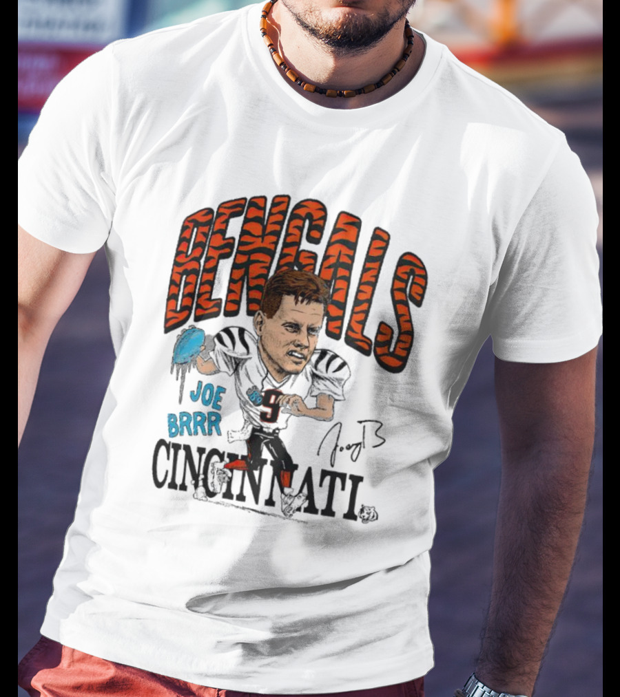 Bengals Joe Burrow Caricature Joe Brrr Cincinnati T-Shirt