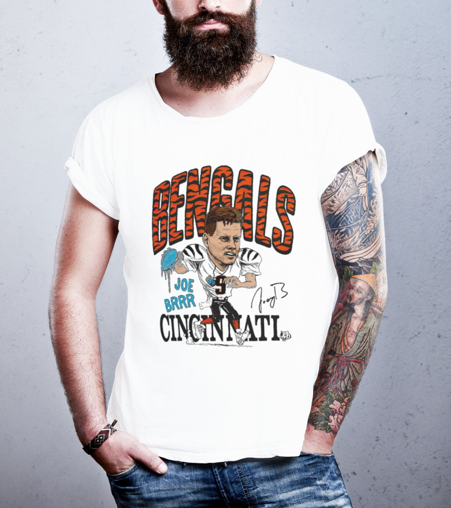 Bengals Joe Burrow Caricature Joe Brrr Cincinnati T-Shirt