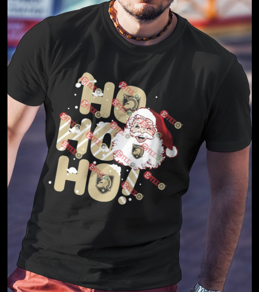 Army Black Knights Santa Claus Ho Ho Ho Christmas Holiday Cheer T-Shirt