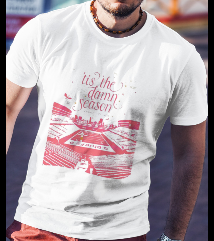 Chiefs Stadium 'Tis The Damn Season Football Night Lights T-Shirt