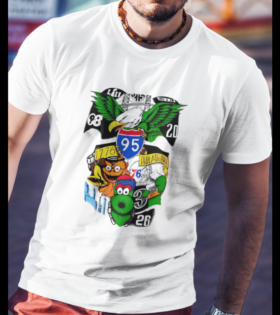Dunphy 215 Tattoo Philadelphia 1776 Eagle Mascot 95 T-Shirt