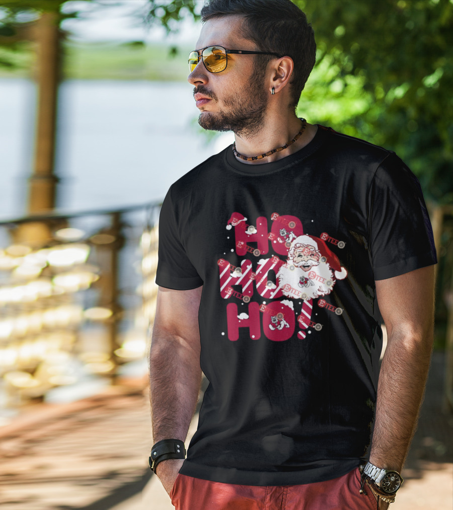 Fresno State Bulldogs Santa Claus Christmas Ho Ho Ho T-Shirt