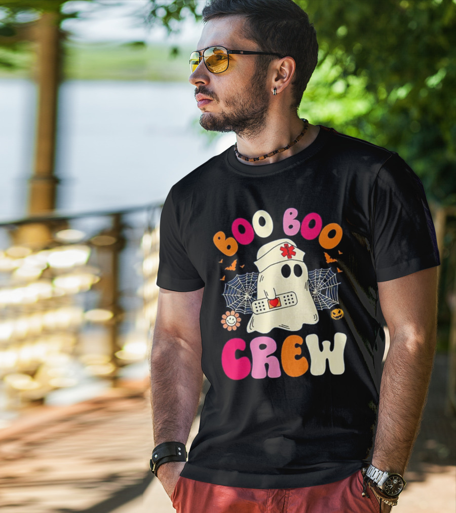 Groovy Boo Boo Crew Funny Nurse Ghost Halloween T-Shirt