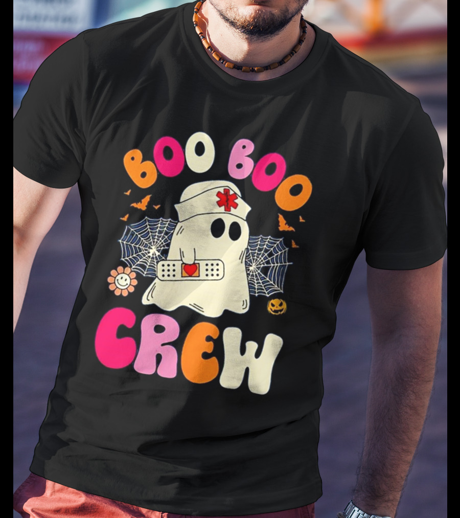 Groovy Boo Boo Crew Funny Nurse Ghost Halloween T-Shirt