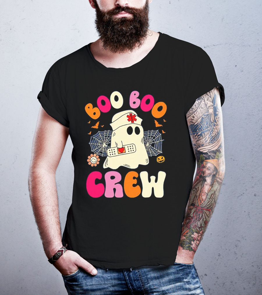 Groovy Boo Boo Crew Funny Nurse Ghost Halloween T-Shirt