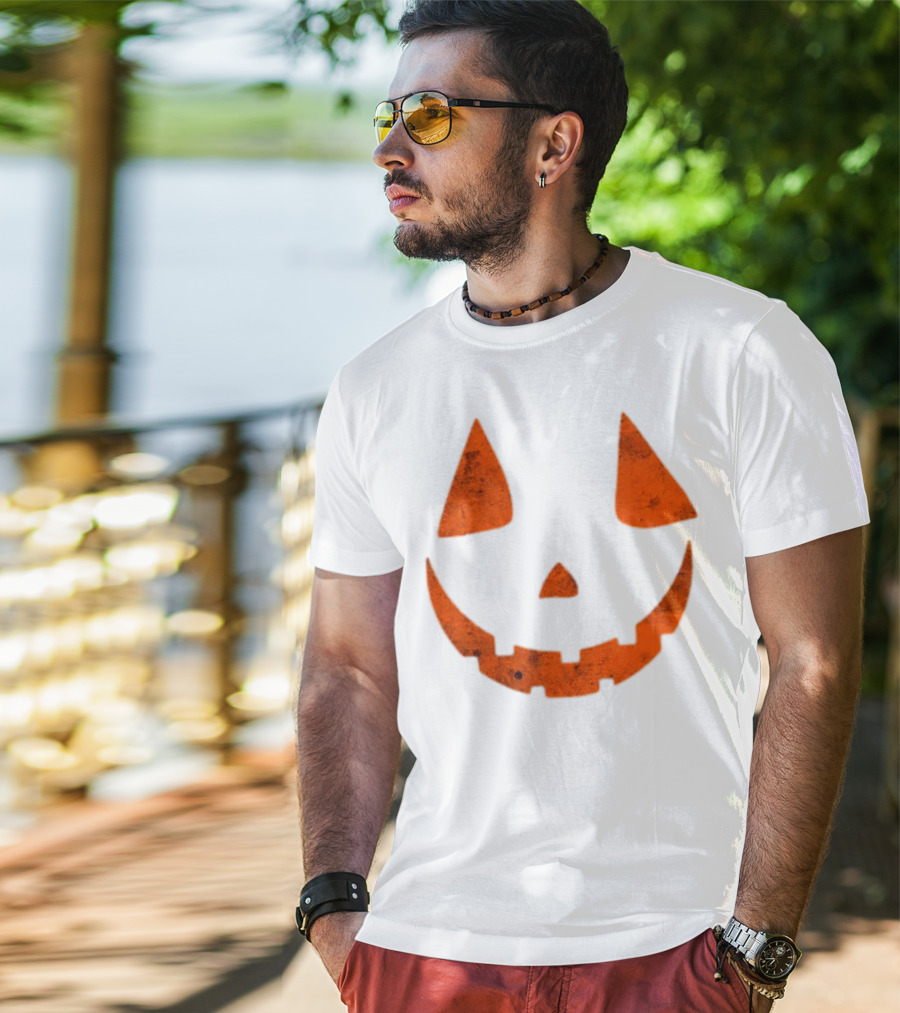 Halloween Spooky Pumpkin Face Scary Jack O Lantern T-Shirt