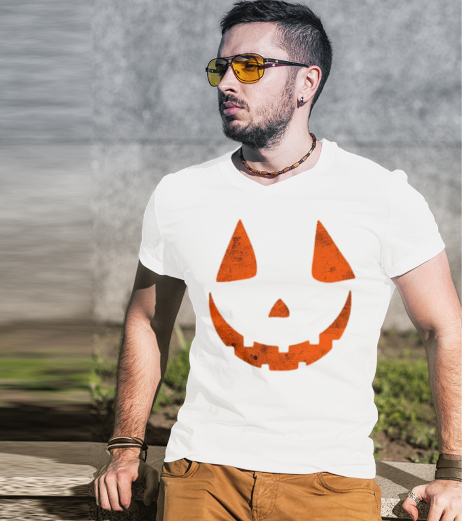 Halloween Spooky Pumpkin Face Scary Jack O Lantern T-Shirt