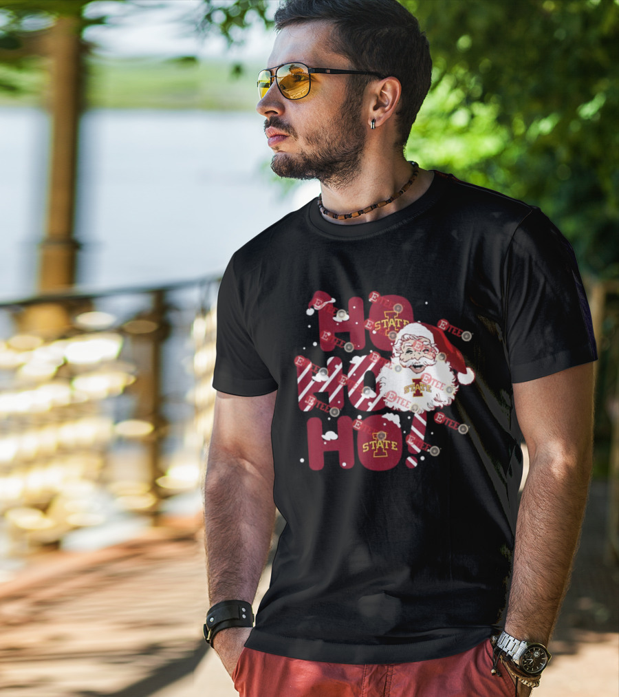Iowa State Cyclones Santa Claus Ho Ho Ho Christmas T-Shirt