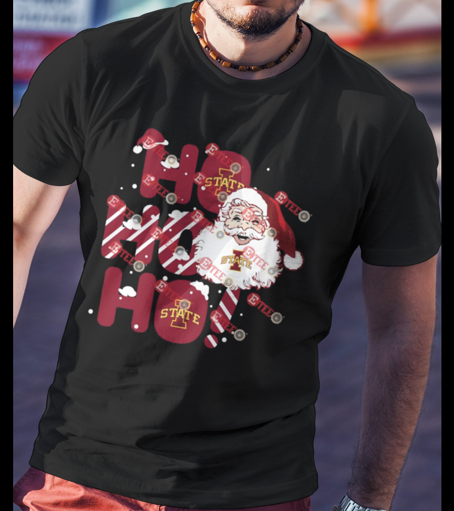 Iowa State Cyclones Santa Claus Ho Ho Ho Christmas T-Shirt