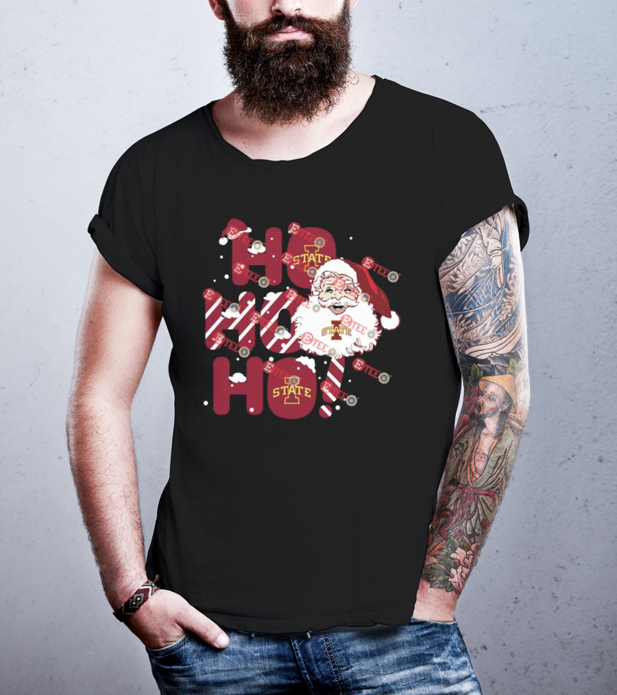 Iowa State Cyclones Santa Claus Ho Ho Ho Christmas T-Shirt