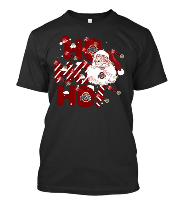 Ohio State Buckeyes Santa Claus Ho Ho Ho Christmas Holiday Spirit T-Shirt