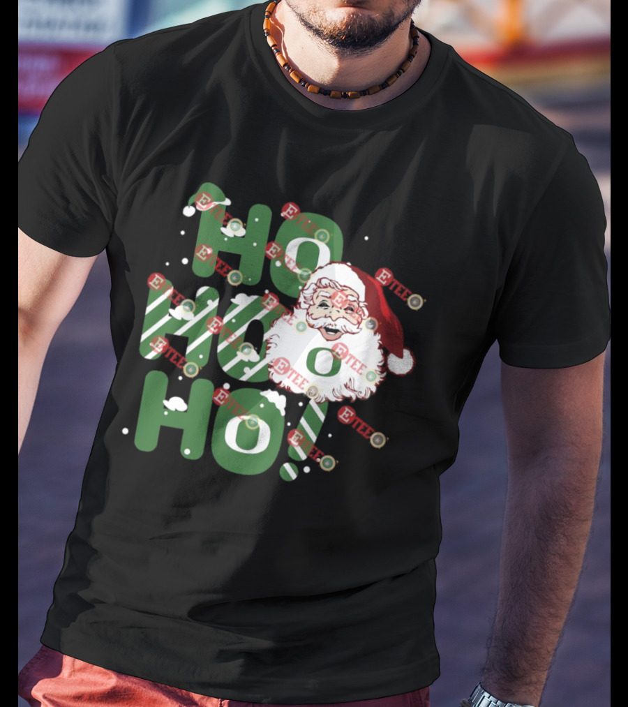 Ho Ho Ho Santa Claus Christmas Oregon Ducks T-Shirt