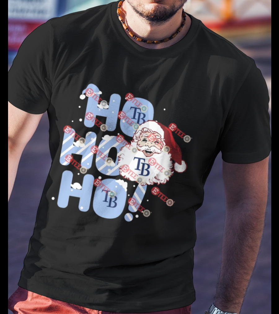 Tampa Bay Rays Santa Claus Ho Ho Ho TB Christmas Holiday T-Shirt