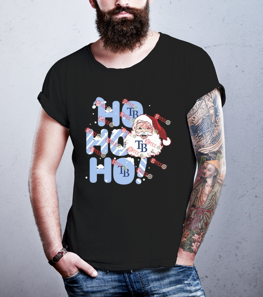 Tampa Bay Rays Santa Claus Ho Ho Ho TB Christmas Holiday T-Shirt