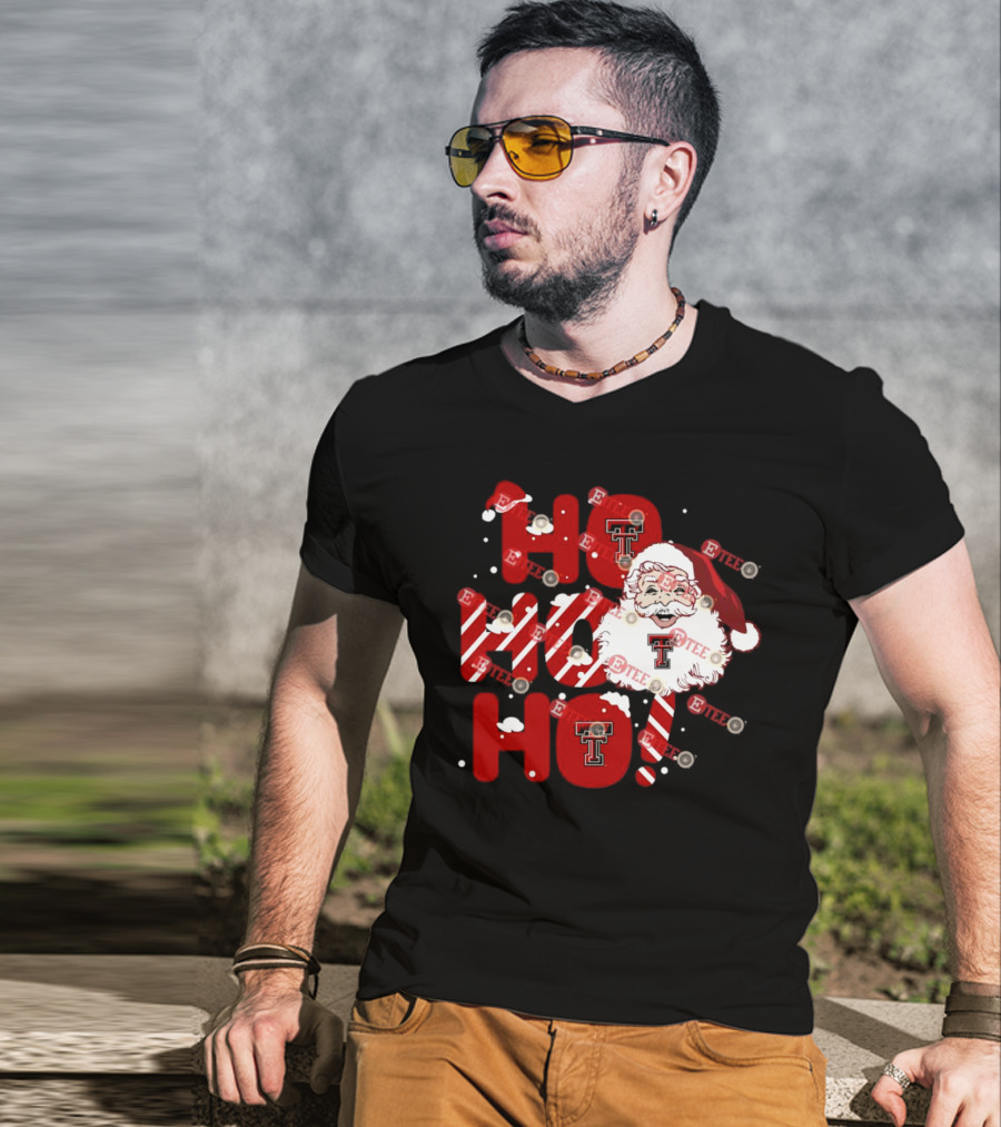 Texas Tech Red Raiders Santa Ho Ho Ho Christmas T-Shirt