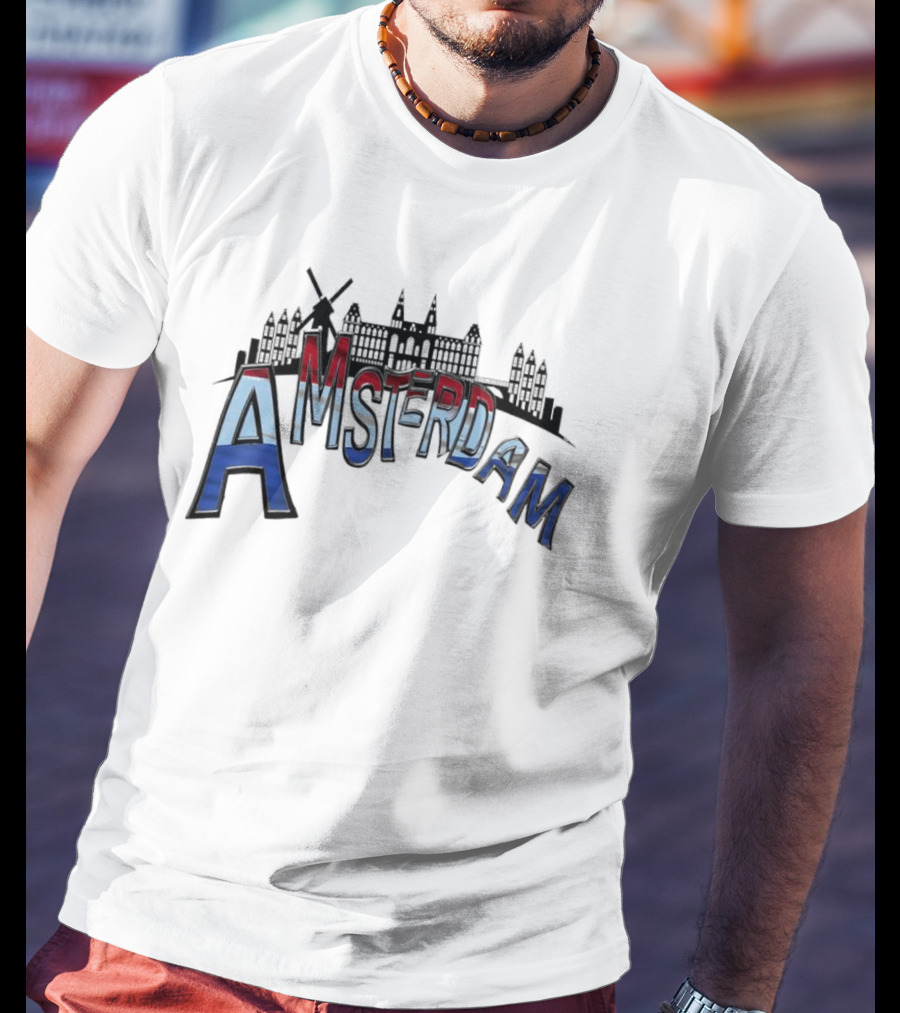 Amsterdam Dutch Skyline Windmill Souvenir T-Shirt