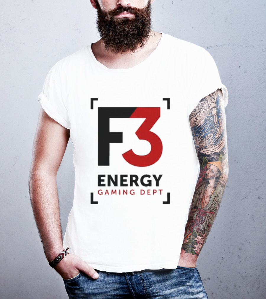 F3 Energy Gaming Dept Bold Red And Black T-Shirt