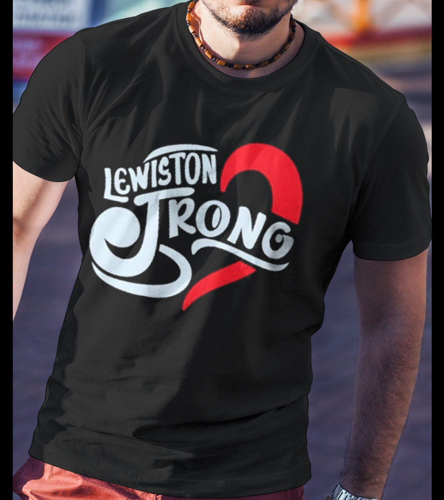 Lewiston Strong Heart Symbol Maine Resilience T-Shirt