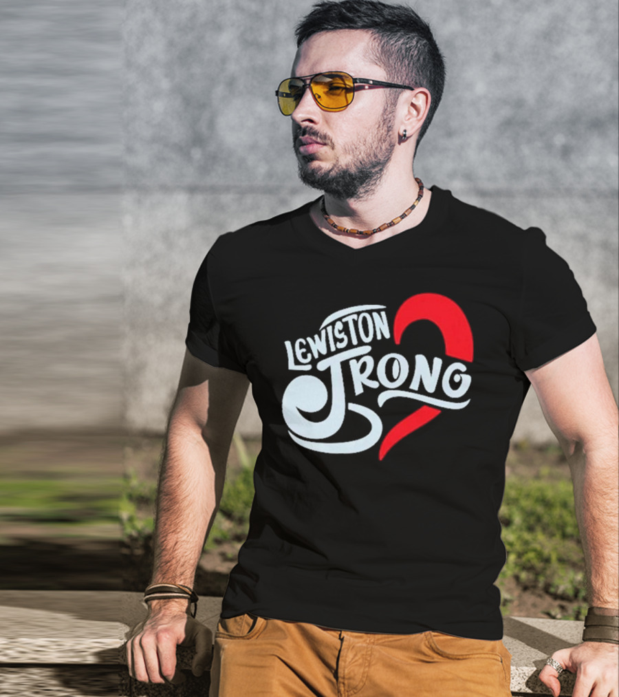 Lewiston Strong Heart Symbol Maine Resilience T-Shirt