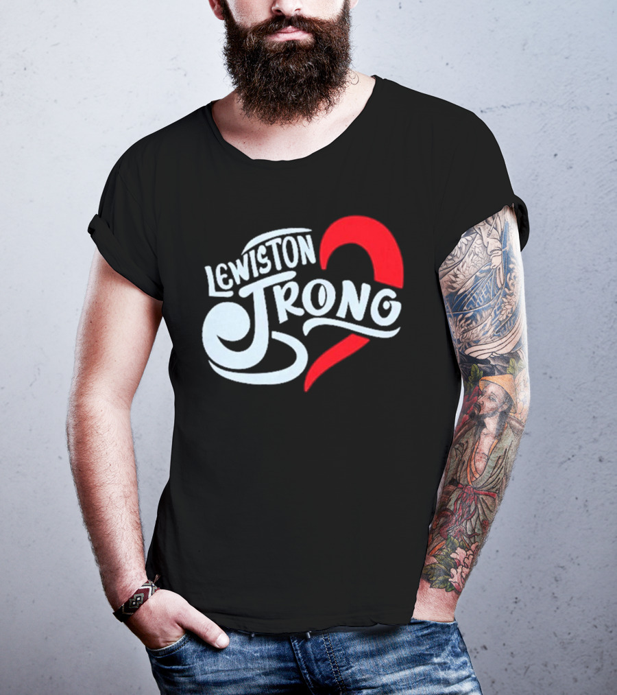 Lewiston Strong Heart Symbol Maine Resilience T-Shirt