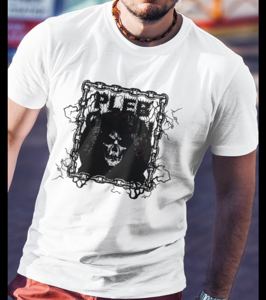 Plebchain Skull With Lightning And Chains T-Shirt