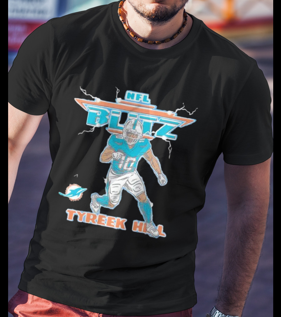 Tyreek Hill NFL Blitz Miami Dolphins Electric Football T-Shirt