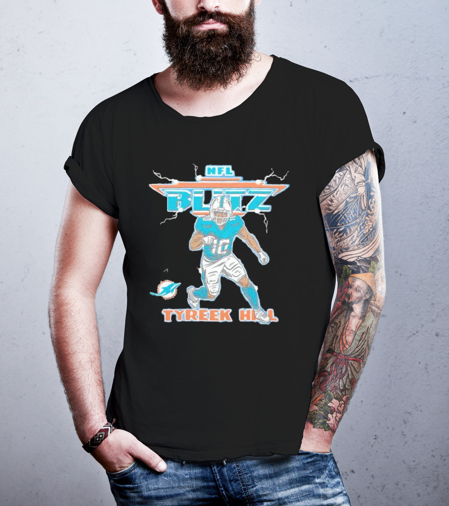 Tyreek Hill NFL Blitz Miami Dolphins Electric Football T-Shirt