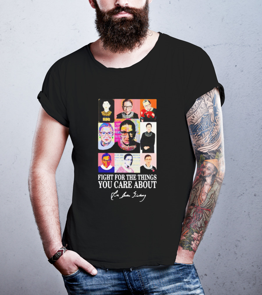 RBG Fight For The Things You Care About Pop Art Justice Collage T-Shirt