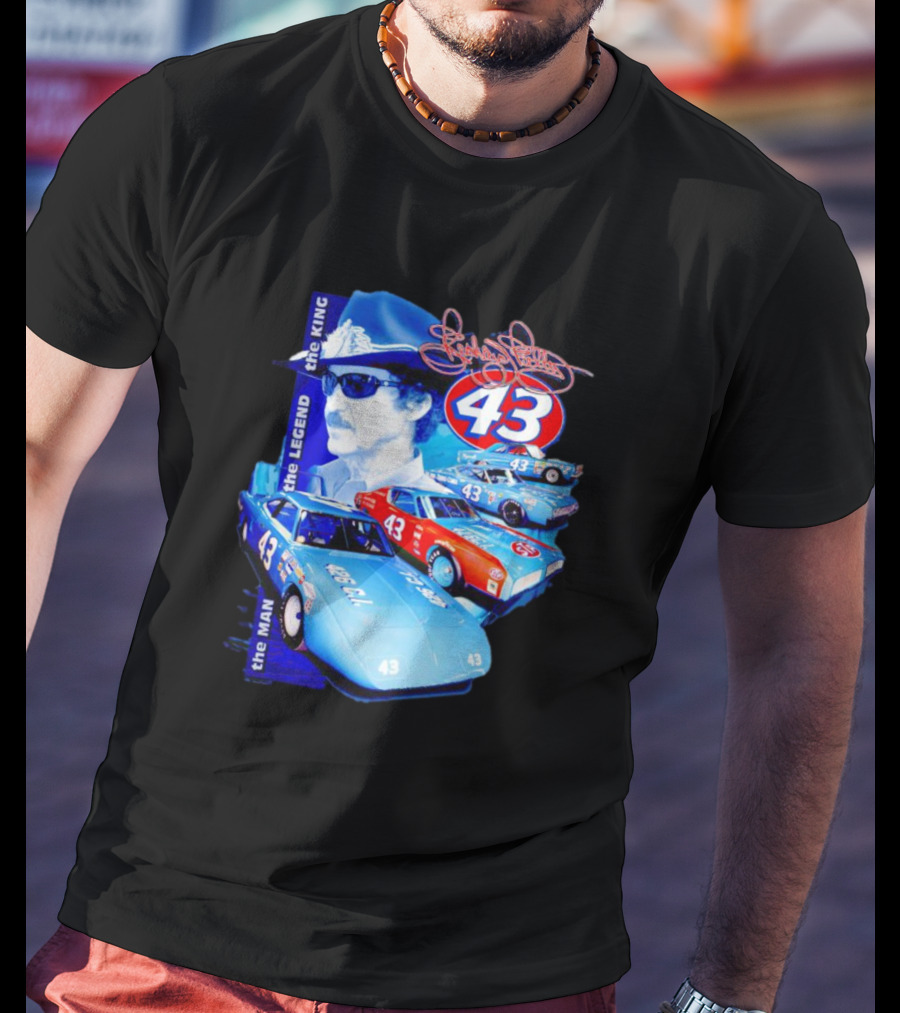 Richard Petty The Legend The King 43 Signature Racing Cars T-Shirt