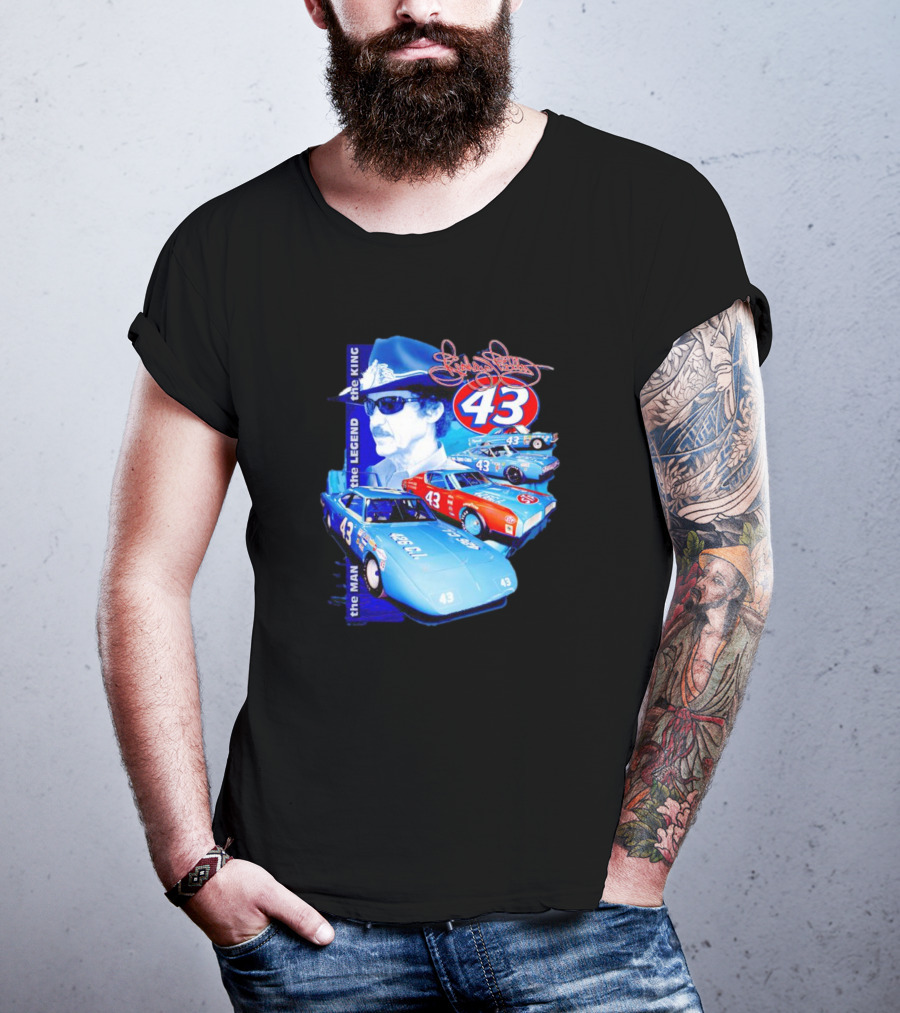 Richard Petty The Legend The King 43 Signature Racing Cars T-Shirt