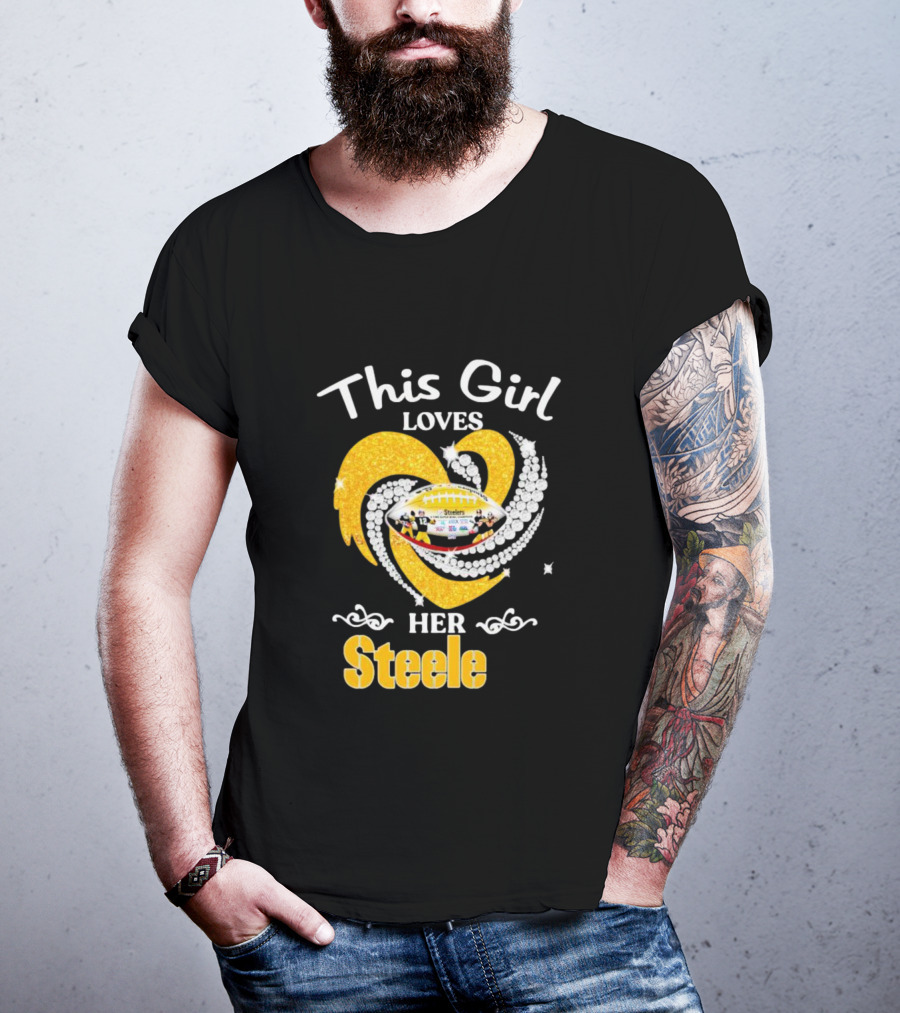 This Girl Loves Her Steelers Heart Football Fan Love T-Shirt