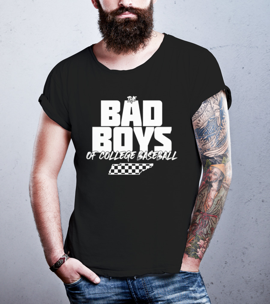 The Bad Boys Of College Baseball Tennessee Checkerboard State T-Shirt