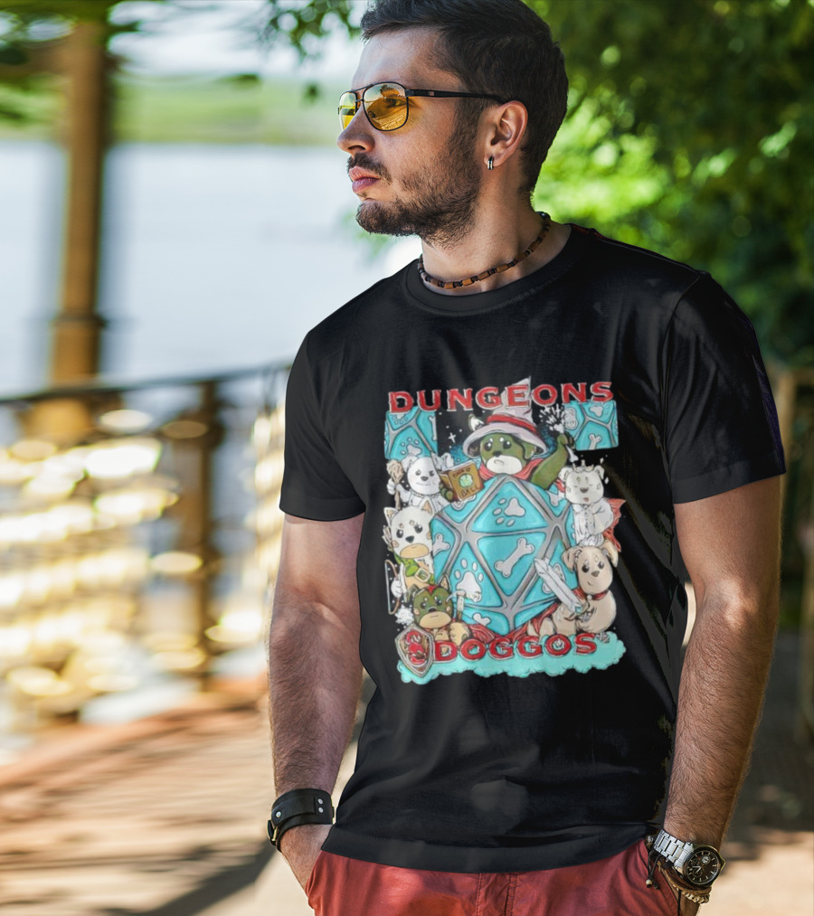 Dungeons Doggos Adventures With Magic Dice And Wizards T-Shirt