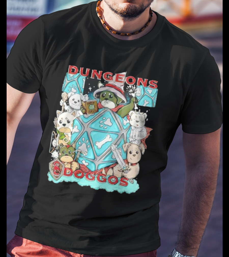 Dungeons Doggos Adventures With Magic Dice And Wizards T-Shirt