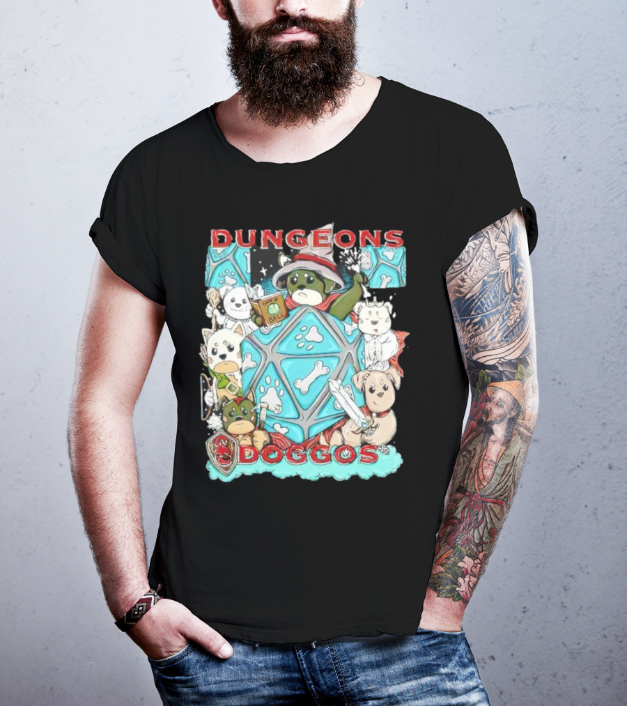 Dungeons Doggos Adventures With Magic Dice And Wizards T-Shirt