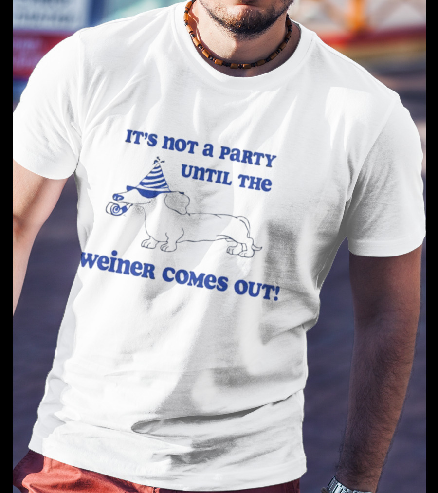 It's Not A Party Until The Weiner Comes Out Party Hat Drawing T-Shirt