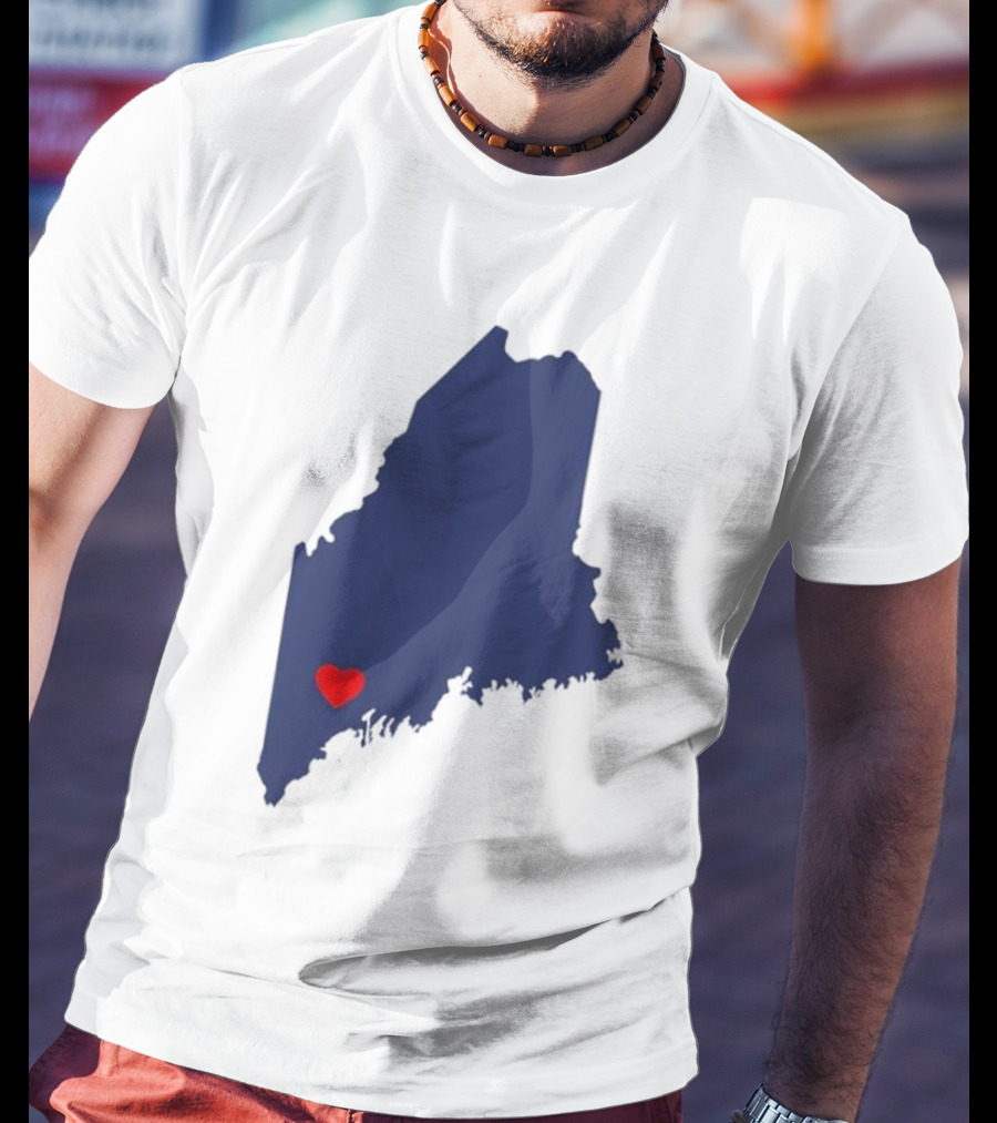 Lewiston Strong Heart Map Maine T-Shirt
